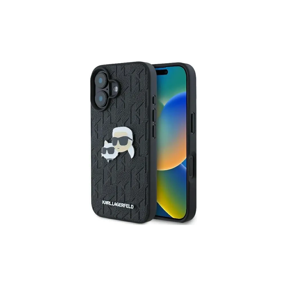 Hurtownia GSM - Karl Lagerfeld KLHCP16MPGKLKCPK Apple iPhone 16 Plus Hardcase Monogram Karl&Chaoupette Head Pin schwarz - KLD21738 - {ean13} - Hurt
