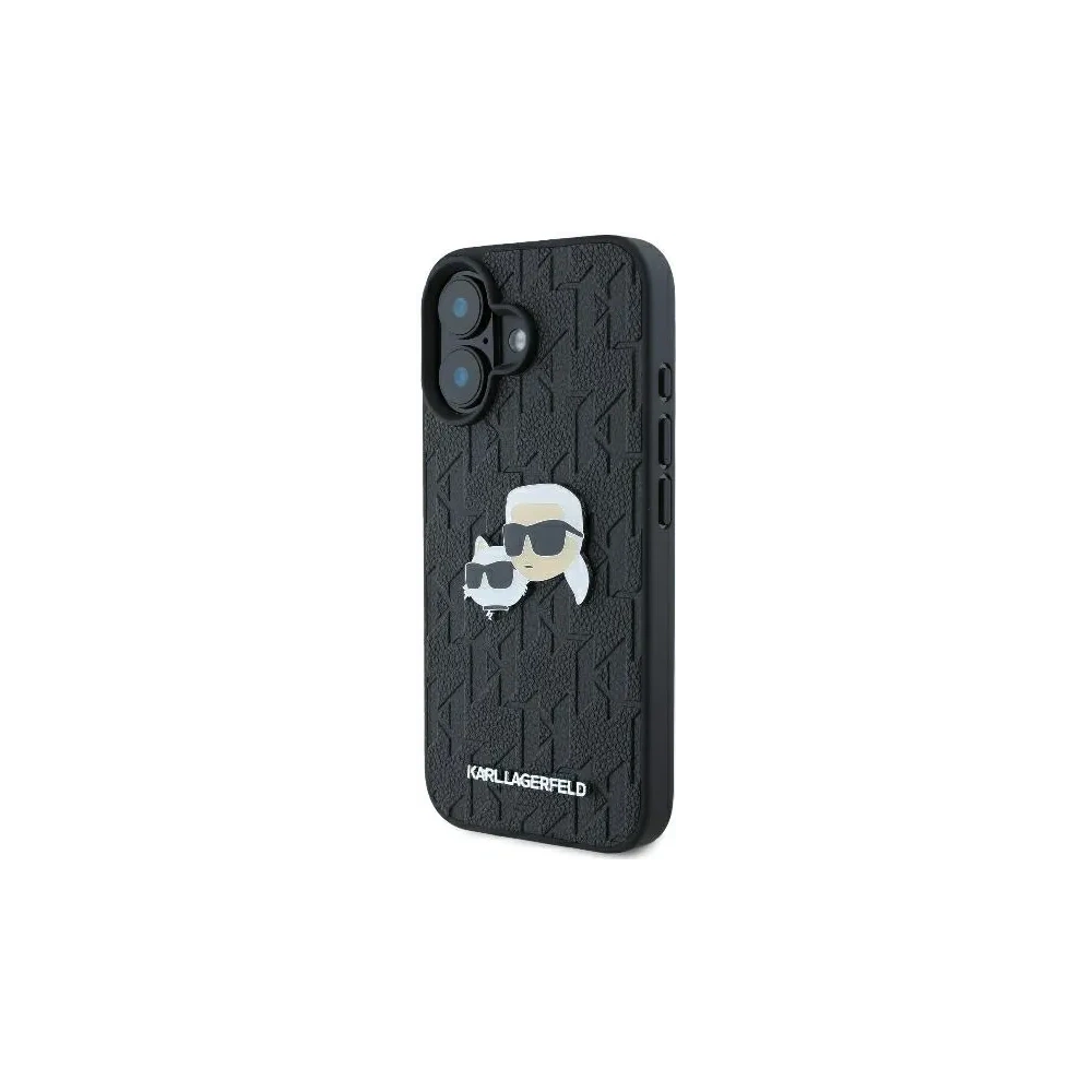 Wholesale Karl Lagerfeld KLHCP16MPGKLKCPK Apple iPhone 16 Plus hardcase Monogram Karl&Chaoupette Head Pin black - KLD21738 - {ean13} - Hurt