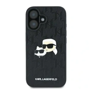 Wholesale Karl Lagerfeld KLHCP16MPGKLKCPK Apple iPhone 16 Plus hardcase Monogram Karl&Chaoupette Head Pin black - KLD21738 - {ean13} - Hurt
