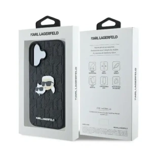 Hurtownia GSM - Karl Lagerfeld KLHCP16MPGKLKCPK Apple iPhone 16 Plus kemény tok Monogram Karl&Chaoupette Fej Pillangó fekete - KLD21738 - {ean13} - Hurt
