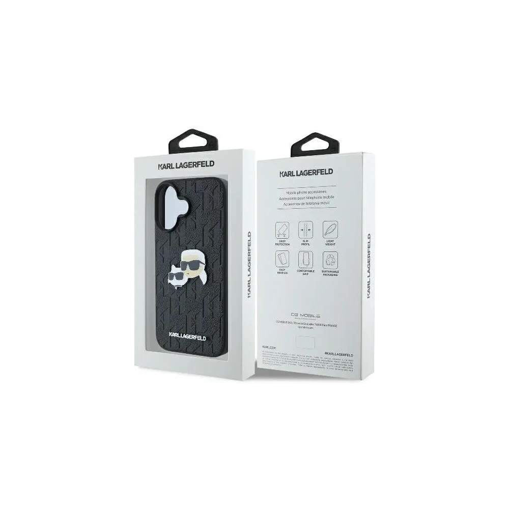 Hurtownia GSM - Etui Karl Lagerfeld KLHCP16MPGKLKCPK Apple iPhone 16 Plus hardcase Monogram Karl&Chaoupette Head Pin černý/black - KLD21738 - {ean13} - Hurt