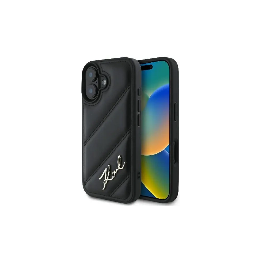 Hurtownia GSM - Karl Lagerfeld KLHCP16MPQDSMGK Apple iPhone 16 Plus husă din plastic cu model matlasat neagră - KLD21739 - {ean13} - Hurt