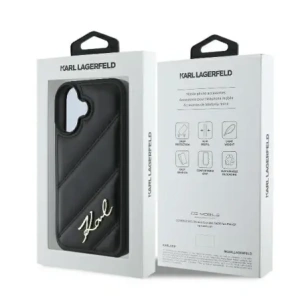 Hurtownia GSM - Karl Lagerfeld KLHCP16MPQDSMGK Apple iPhone 16 Plus kemény tok steppelt jelzés fekete - KLD21739 - {ean13} - Hurt