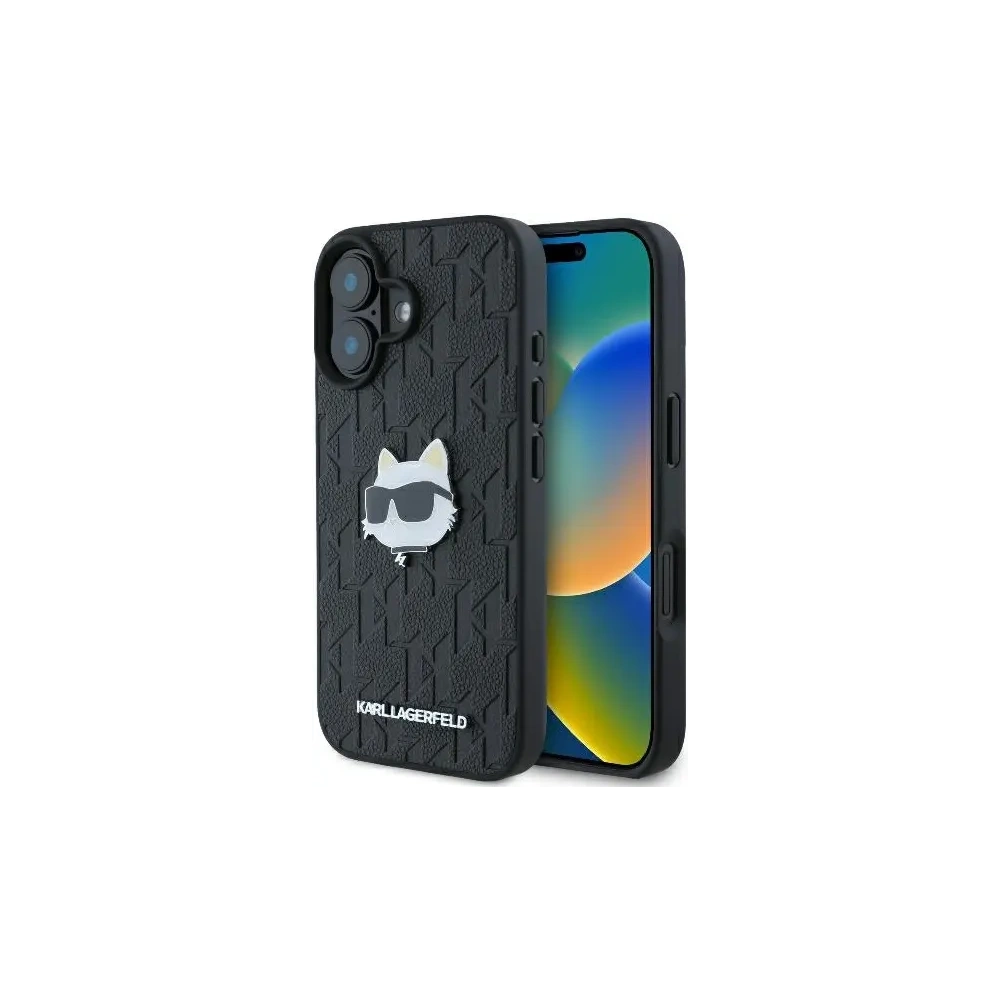 Hurtownia GSM - Karl Lagerfeld KLHCP16SPGKLCHPK Apple iPhone 16 Hardcase Monogram Choupette Head Pin schwarz - KLD21740 - {ean13} - Hurt