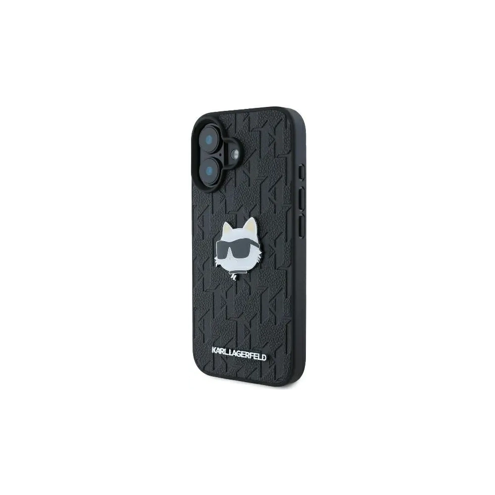 Hurtownia GSM - Karl Lagerfeld KLHCP16SPGKLCHPK Apple iPhone 16 Hardcase Monogram Choupette Head Pin schwarz - KLD21740 - {ean13} - Hurt