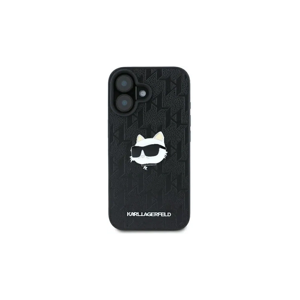 Hurtownia GSM - Karl Lagerfeld KLHCP16SPGKLCHPK Apple iPhone 16 Hardcase Monogram Choupette Head Pin schwarz - KLD21740 - {ean13} - Hurt