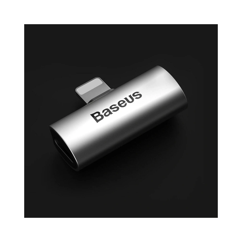 Hurtownia GSM - Adapter Audio Baseus L46 Lightning do 2x Lightning (srebrno-czarny) - BSU1203SLVBLK - {ean13} - Hurt