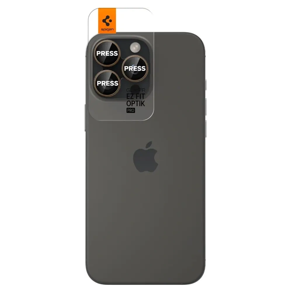 Hurtownia GSM - Szkło hartowane na aparat Spigen GLAS.tR Ez Fit Optik Pro Camera Protector Apple iPhone 16 Pro / Pro Max Desert Titanium [2 PACK] - SPN16506 - {ean13} - Hurt