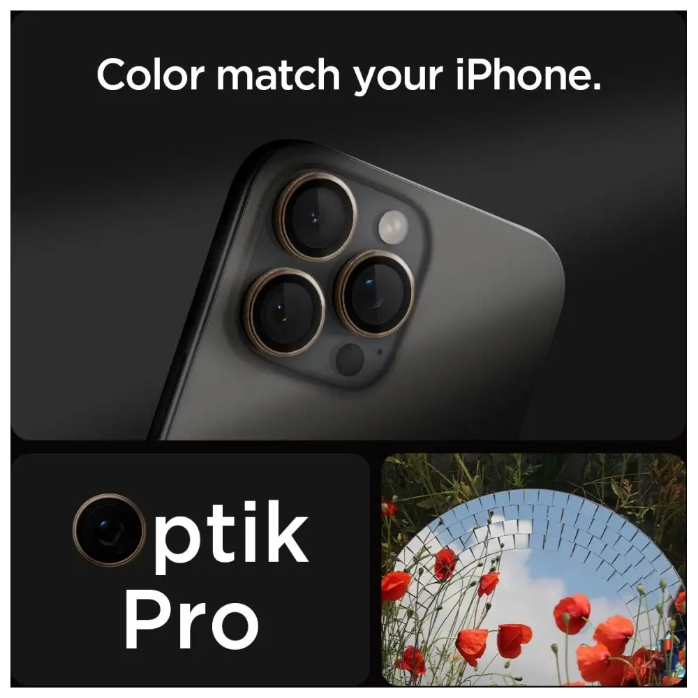 Hurtownia GSM - Szkło hartowane na aparat Spigen GLAS.tR Ez Fit Optik Pro Camera Protector Apple iPhone 16 Pro / Pro Max Desert Titanium [2 PACK] - SPN16506 - {ean13} - Hurt