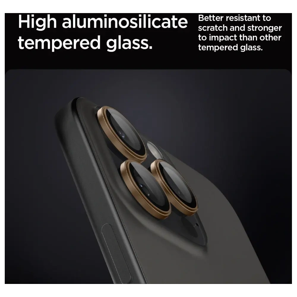 Hurtownia GSM - Szkło hartowane na aparat Spigen GLAS.tR Ez Fit Optik Pro Camera Protector Apple iPhone 16 Pro / Pro Max Desert Titanium [2 PACK] - SPN16506 - {ean13} - Hurt
