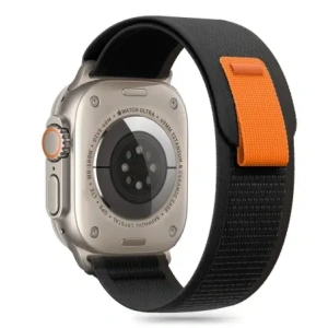 Hurtownia GSM - Pásek Tech-Protect Nylon Stripe Apple Watch 6 / 7 / 8 / 9 / 10 / SE / Ultra 1 / 2 44/45/46/49mm Černá/oranžová - THP3363 - {ean13} - Hurt