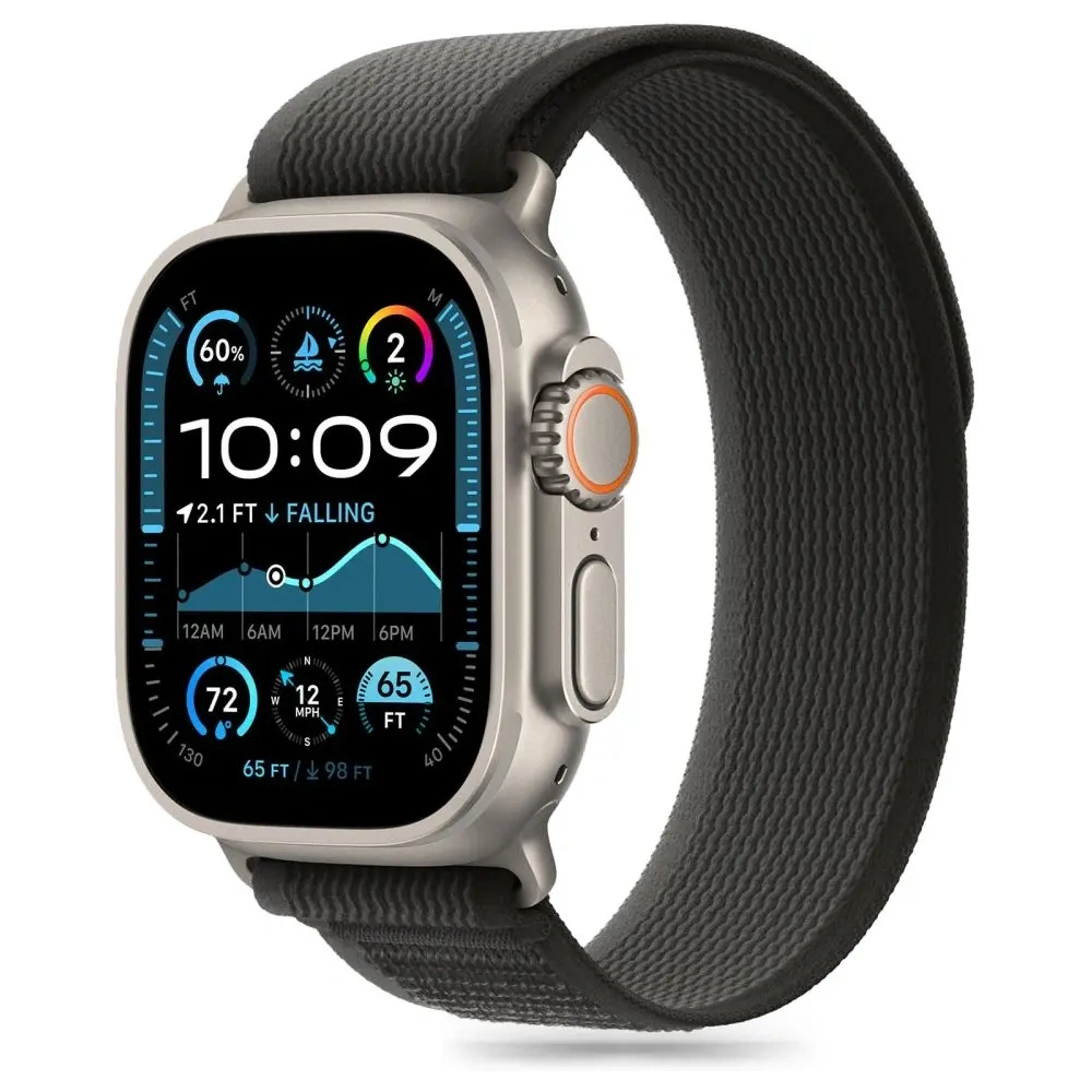 Hurtownia GSM - Pasek Tech-Protect Nylon Stripe Apple Watch 6 / 7 / 8 / 9 / 10 / SE / Ultra 1 / 2 44/45/46/49mm Black/orange - THP3363 - {ean13} - Hurt