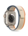 Pásek Tech-Protect Nylon Stripe Apple Watch 6 / 7 / 8 / 9 / 10 / SE / Ultra 1 / 2 44/45/46/49mm Krémová/oranžová