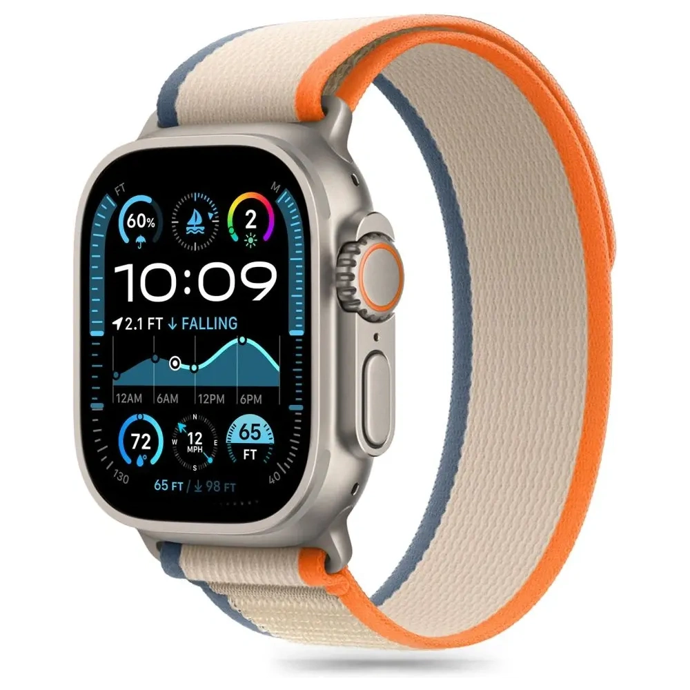 Hurtownia GSM - Pásek Tech-Protect Nylon Stripe Apple Watch 6 / 7 / 8 / 9 / 10 / SE / Ultra 1 / 2 44/45/46/49mm Krémová/oranžová - THP3364 - {ean13} - Hurt