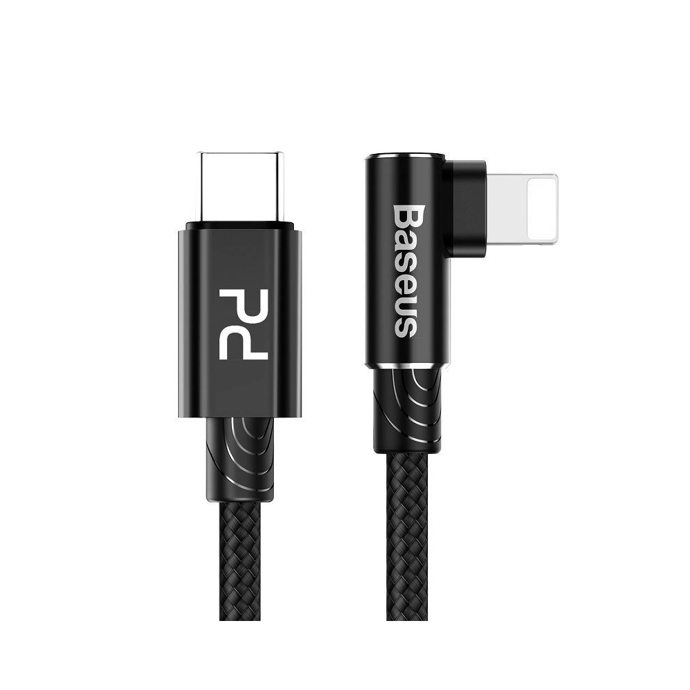 Hurtownia GSM - Cablu unghiular USB-C la Lightning PD Baseus MVP Elbow, 18W, 2m (negru) - BSU1207BLK - {ean13} - Hurt