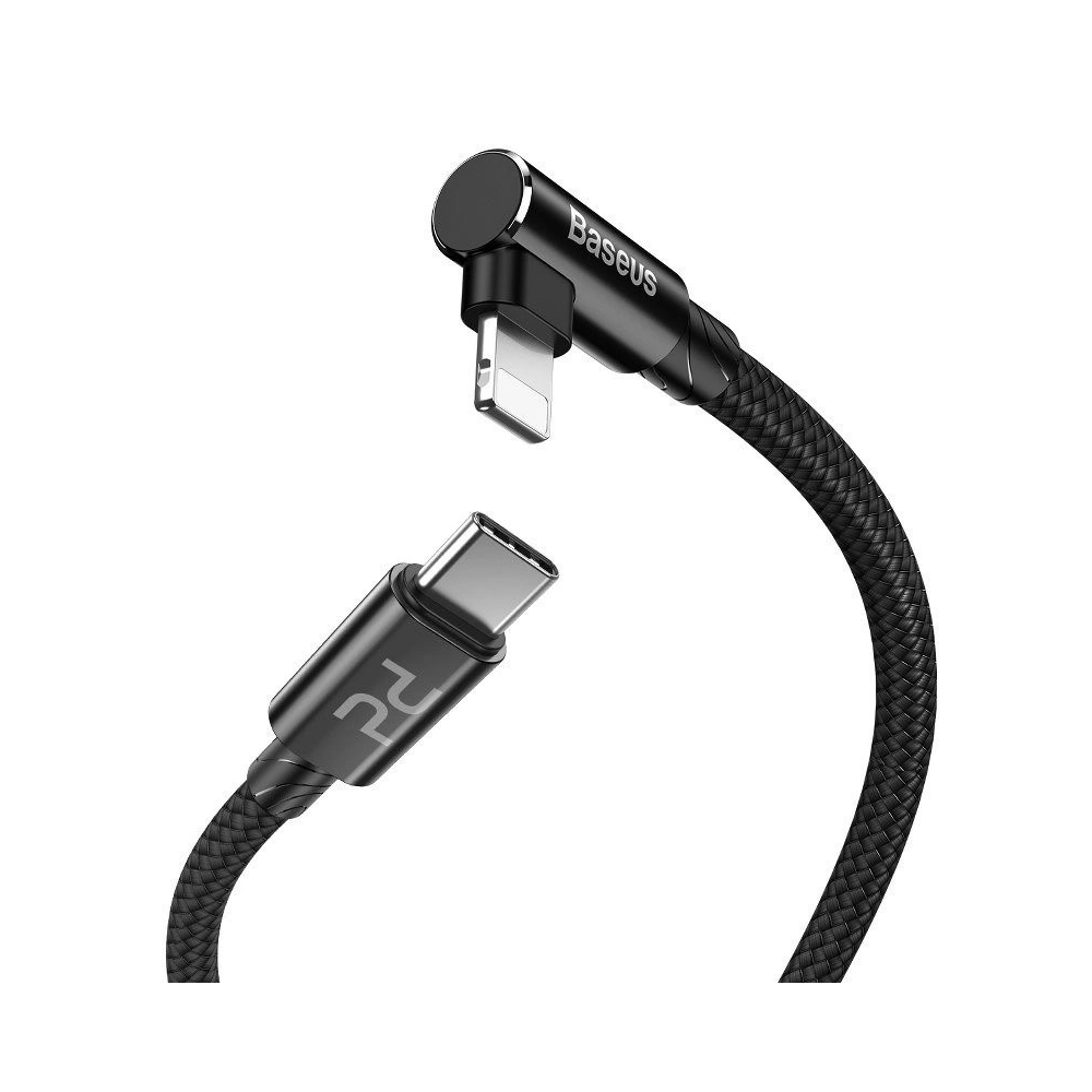 Hurtownia GSM - Cablu unghiular USB-C la Lightning PD Baseus MVP Elbow, 18W, 2m (negru) - BSU1207BLK - {ean13} - Hurt