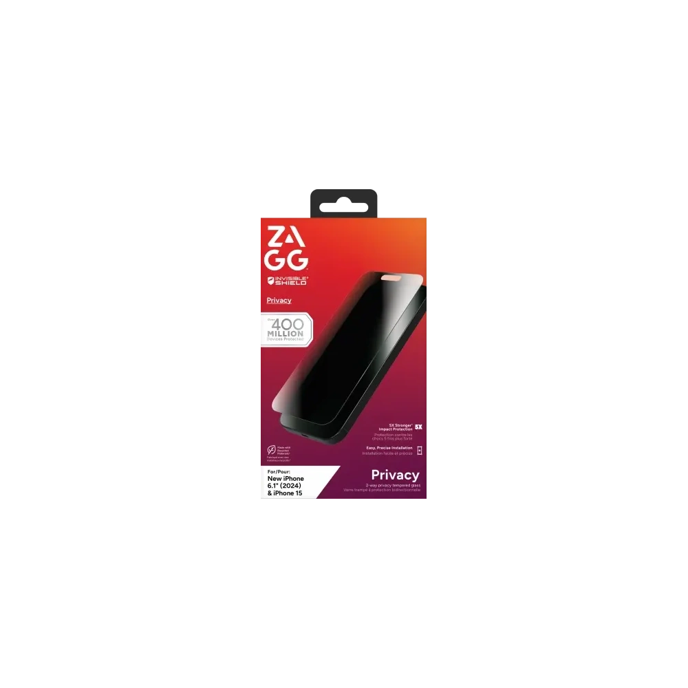 Hurtownia GSM - Szkło prywatyzujące ZAGG InvisibleShield Glass Elite Privacy Apple iPhone 15 / 16 - ZAG148 - {ean13} - Hurt