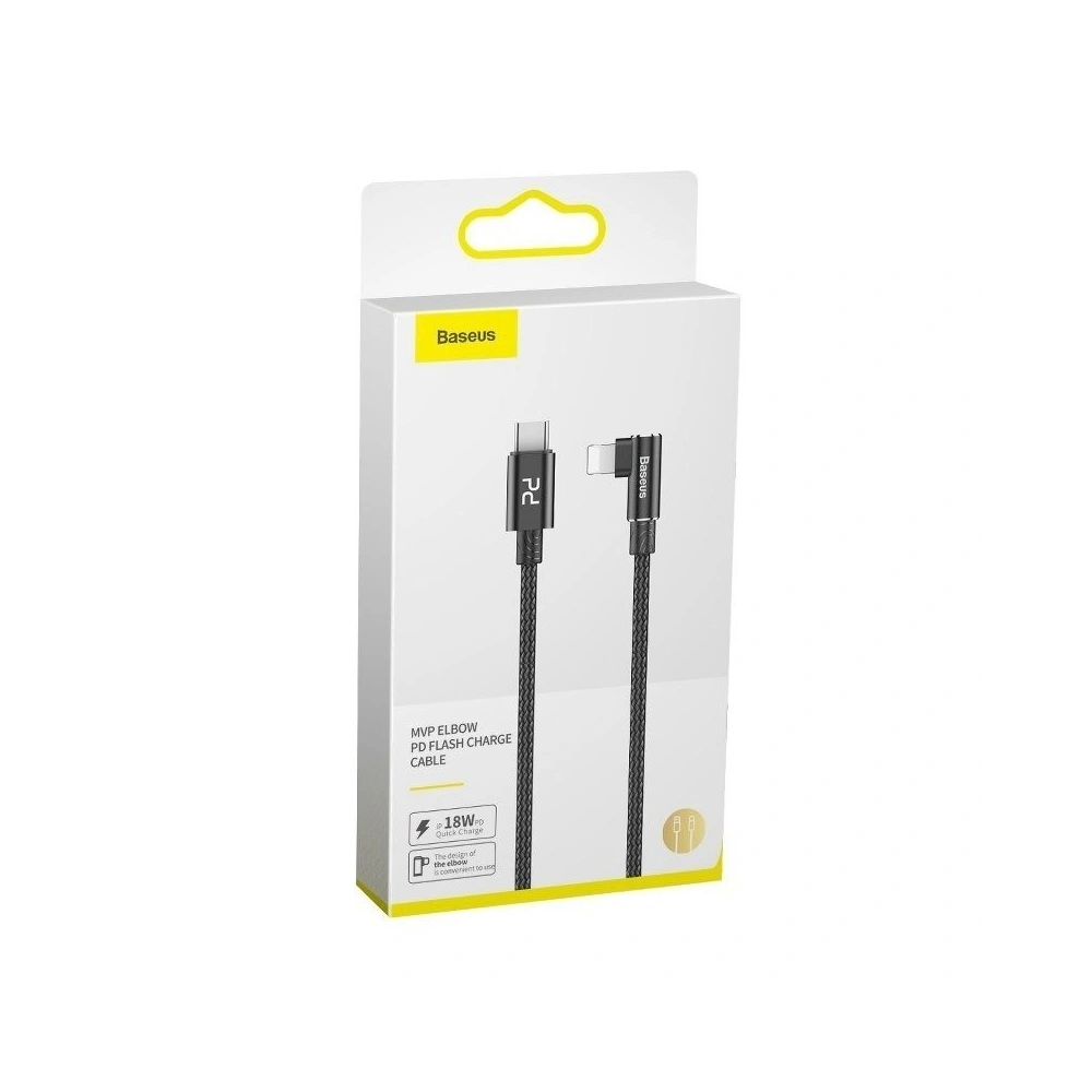 Wholesale Baseus MVP Elbow Type-C to iP Cable PD 18W 2m Black - BSU1207BLK - {ean13} - Hurt
