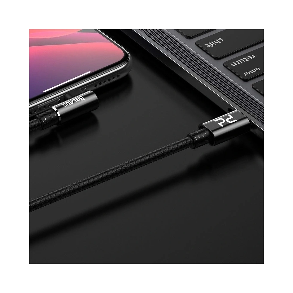 Hurtownia GSM - Kabel kątowy USB-C do Lightning PD Baseus MVP Elbow, 18W, 2m (czarny) - BSU1207BLK - {ean13} - Hurt