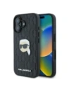 Etui Karl Lagerfeld KLHCP16SPGKLKIPK Apple iPhone 16 hardcase Monogram Karl Head Pin černý/black