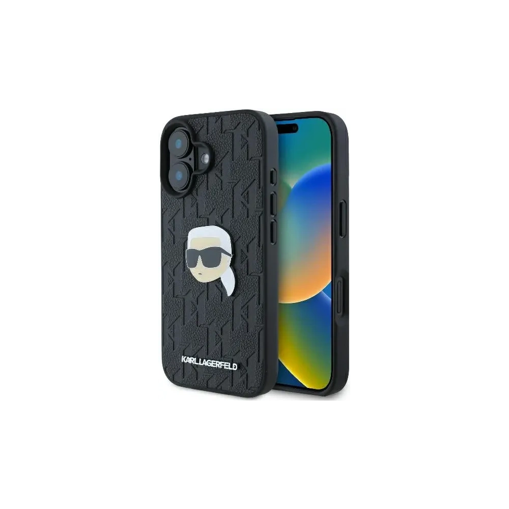 Hurtownia GSM - Etui Karl Lagerfeld KLHCP16SPGKLKIPK Apple iPhone 16 hardcase Monogram Karl Head Pin černý/black - KLD21743 - {ean13} - Hurt