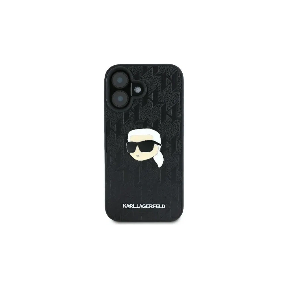 Hurtownia GSM - Etui Karl Lagerfeld KLHCP16SPGKLKIPK Apple iPhone 16 hardcase Monogram Karl Head Pin czarny/black - KLD21743 - {ean13} - Hurt