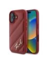 Karl Lagerfeld KLHCP16SPQDSMGR Apple iPhone 16 Hartschale gestepptes Signature rot