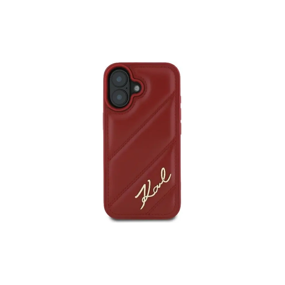 Hurtownia GSM - Karl Lagerfeld KLHCP16SPQDSMGR Apple iPhone 16 Hartschale gestepptes Signature rot - KLD21746 - {ean13} - Hurt