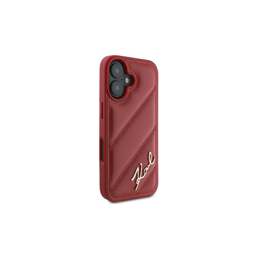 Hurtownia GSM - Karl Lagerfeld KLHCP16SPQDSMGR Apple iPhone 16 Hartschale gestepptes Signature rot - KLD21746 - {ean13} - Hurt