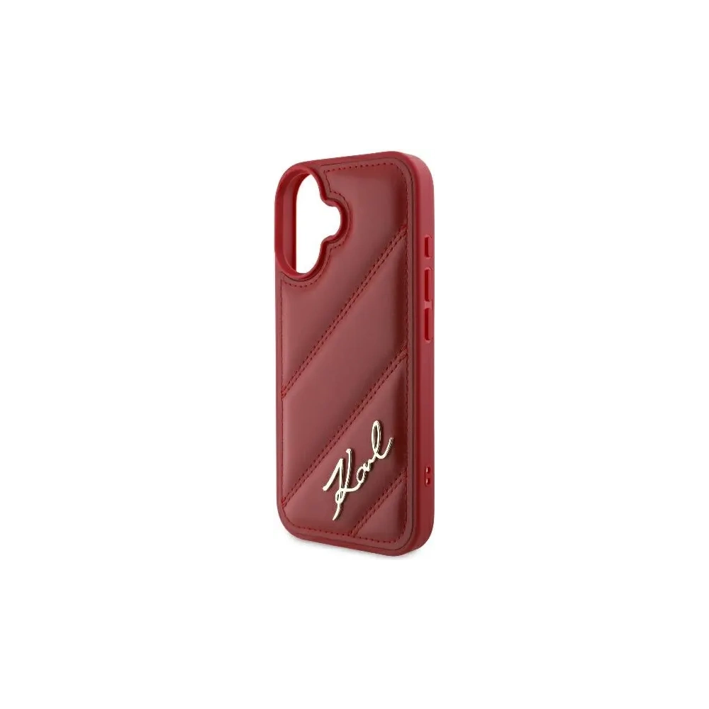 Hurtownia GSM - Karl Lagerfeld KLHCP16SPQDSMGR Apple iPhone 16 Hartschale gestepptes Signature rot - KLD21746 - {ean13} - Hurt
