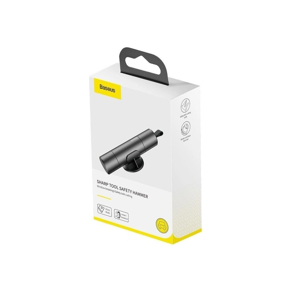 Hurtownia GSM - Akcesorium samochodowe 2w1 Baseus, młotek do szyb + nóż do pasów (szare) - BSU1210GRY - {ean13} - Hurt