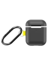 Etui Baseus Let's go Woven Label Hook Apple AirPods 1/2 Szaro-żółte