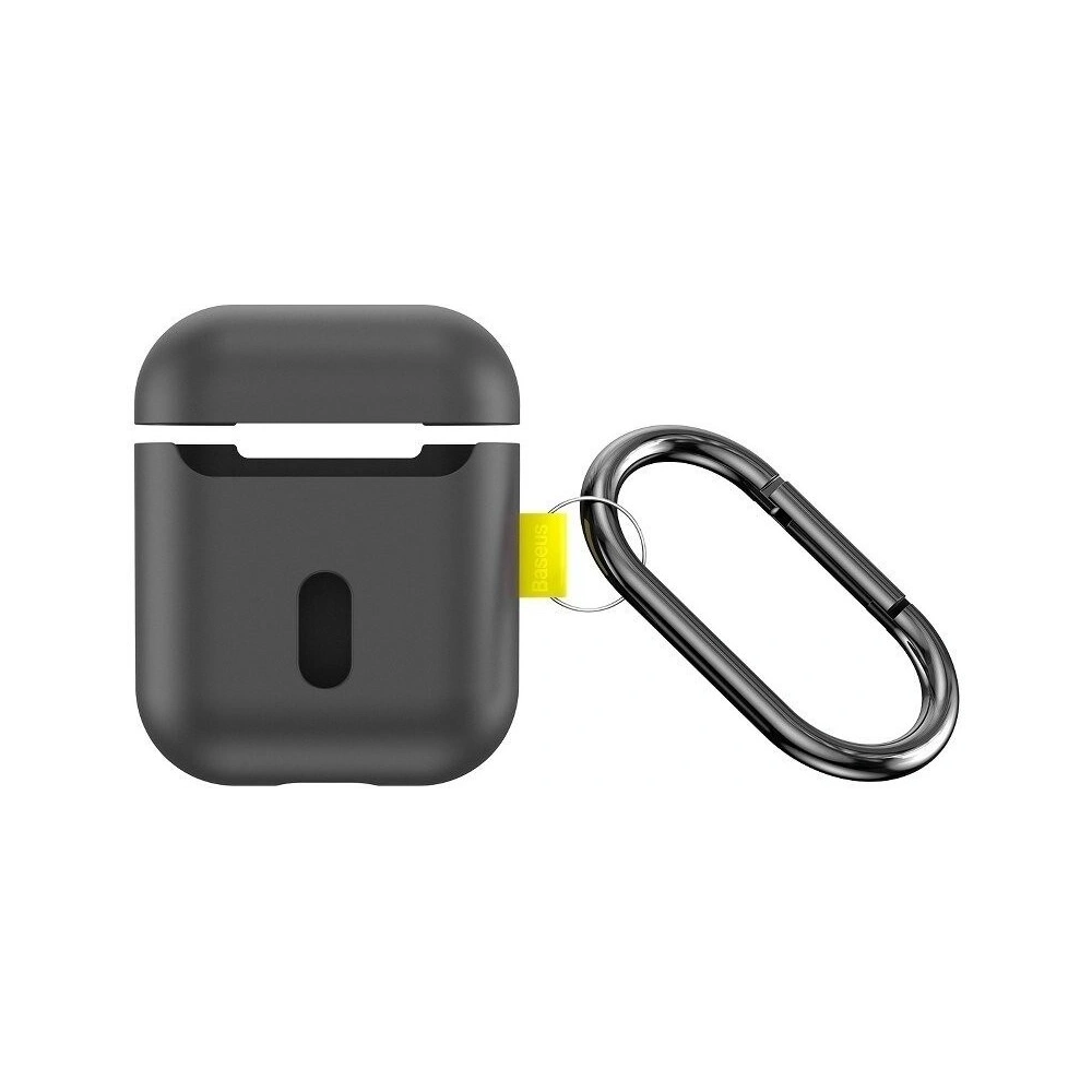 Wholesale Baseus Let's go Woven Label Hook Protective Case For Apple AirPods 1/2 Generation grey&yellow - BSU1218GRY - {ean13} - Hurt