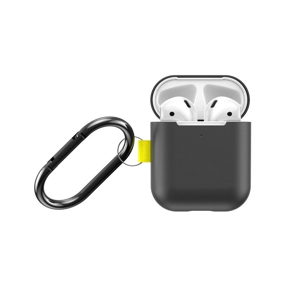 Wholesale Baseus Let's go Woven Label Hook Protective Case For Apple AirPods 1/2 Generation grey&yellow - BSU1218GRY - {ean13} - Hurt