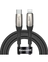 Hurtownia GSM - Cablu USB-C la Lightning PD Baseus Orizontal, Power Delivery, LED, 2m (negru) - BSU1219BLK - {ean13} - Hurt