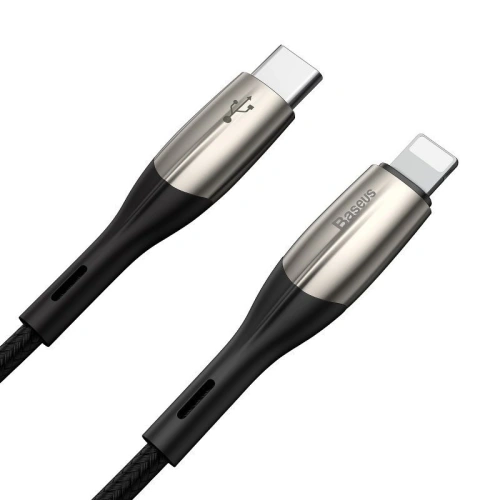 Kabel USB-C do Lightning PD Baseus Horizontal, Power Delivery, dioda LED, 2m (czarny)