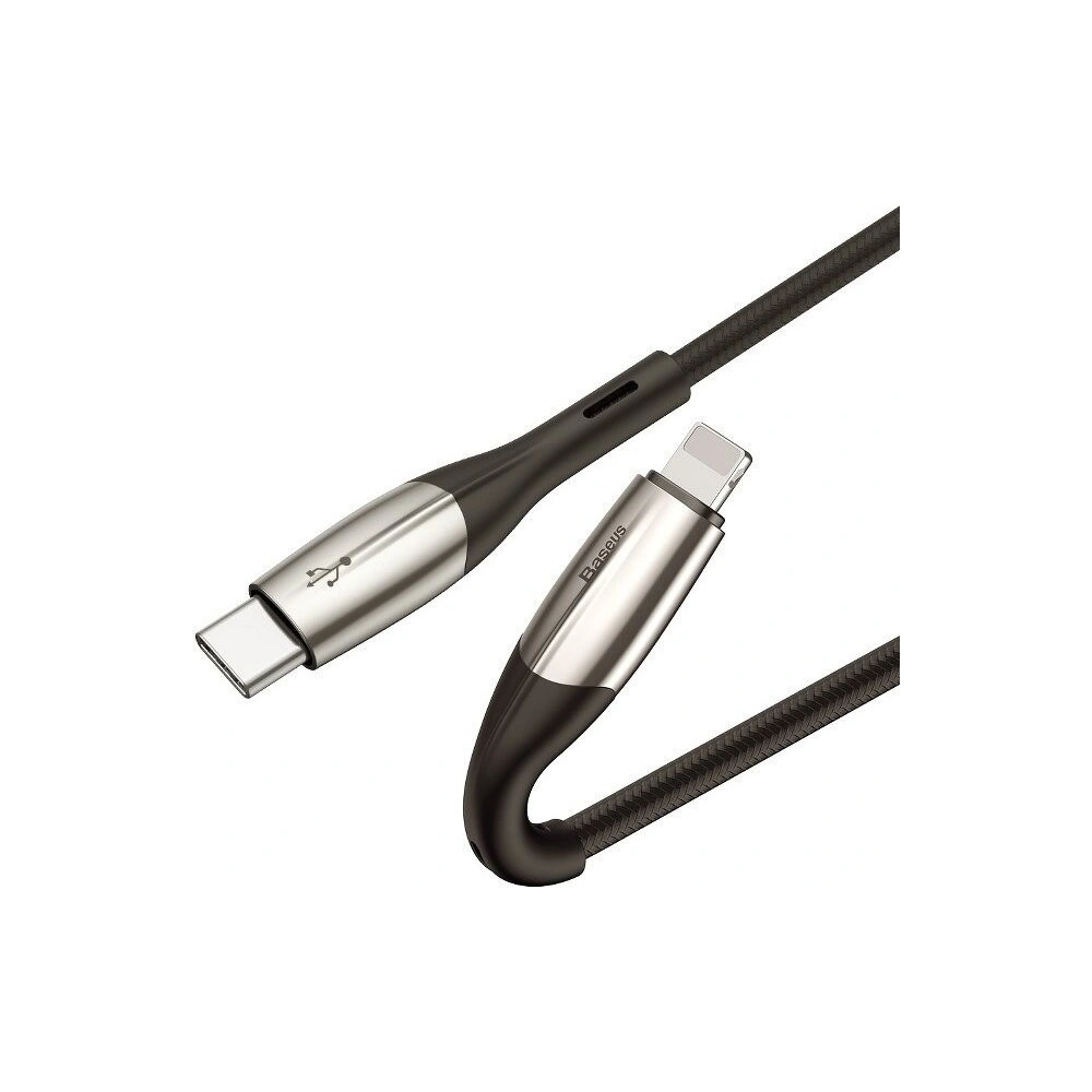 Hurtownia GSM - Kabel USB-C do Lightning PD Baseus Horizontal, Power Delivery, dioda LED, 2m (czarny) - BSU1219BLK - {ean13} - Hurt