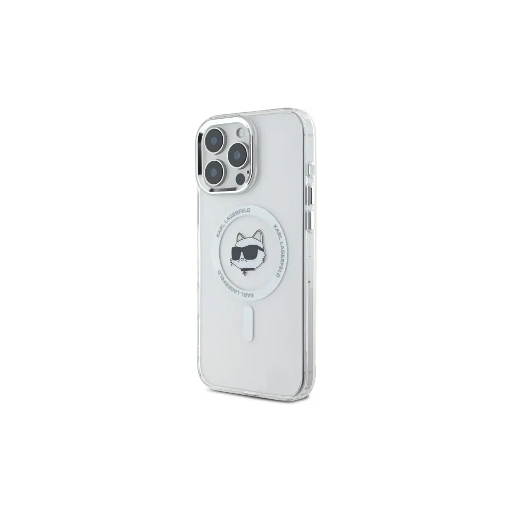 Hurtownia GSM - Karl Lagerfeld KLHMP16LHLSCHH Apple iPhone 16 Pro kemény tok IML Fém Choupette Fej MagSafe fehér - KLD21753 - {ean13} - Hurt