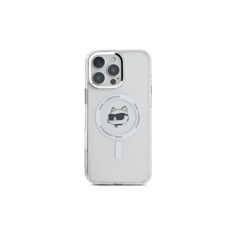 Hurtownia GSM - Karl Lagerfeld KLHMP16LHLSCHH Apple iPhone 16 Pro kemény tok IML Fém Choupette Fej MagSafe fehér - KLD21753 - {ean13} - Hurt