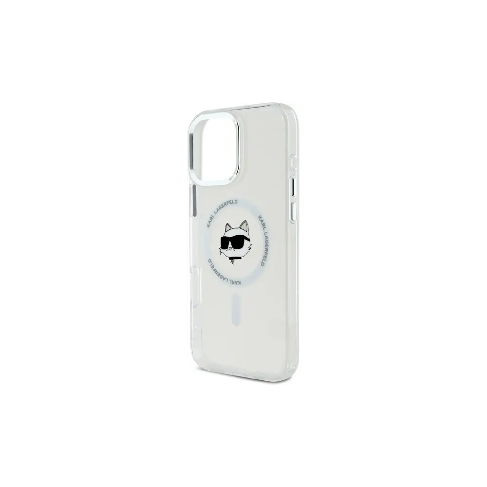 Wholesale Karl Lagerfeld KLHMP16LHLSCHH Apple iPhone 16 Pro hardcase IML Metal Choupette Head MagSafe white - KLD21753 - {ean13} - Hurt