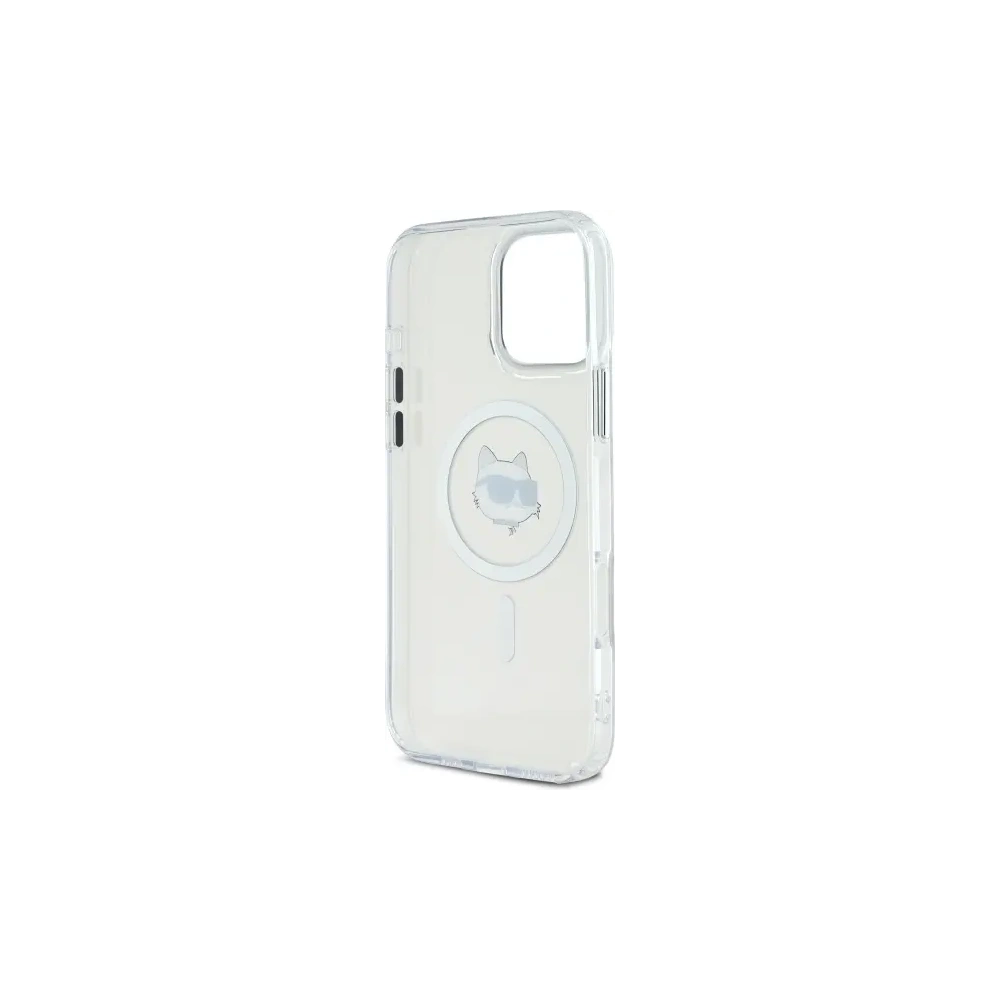 Wholesale Karl Lagerfeld KLHMP16LHLSCHH Apple iPhone 16 Pro hardcase IML Metal Choupette Head MagSafe white - KLD21753 - {ean13} - Hurt