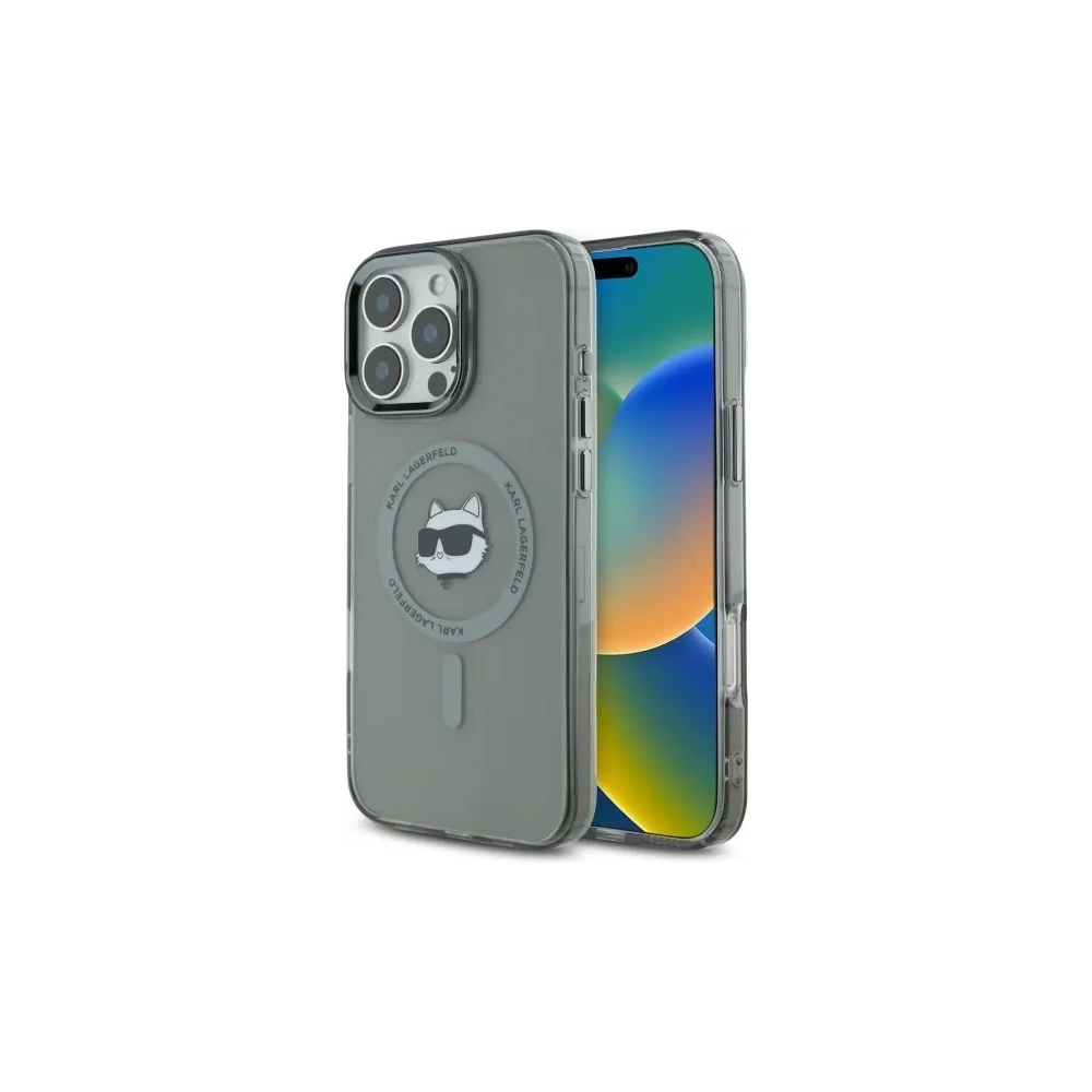 Wholesale Karl Lagerfeld KLHMP16LHLSCHK Apple iPhone 16 Pro hardcase IML Metal Choupette Head MagSafe black - KLD21754 - {ean13} - Hurt