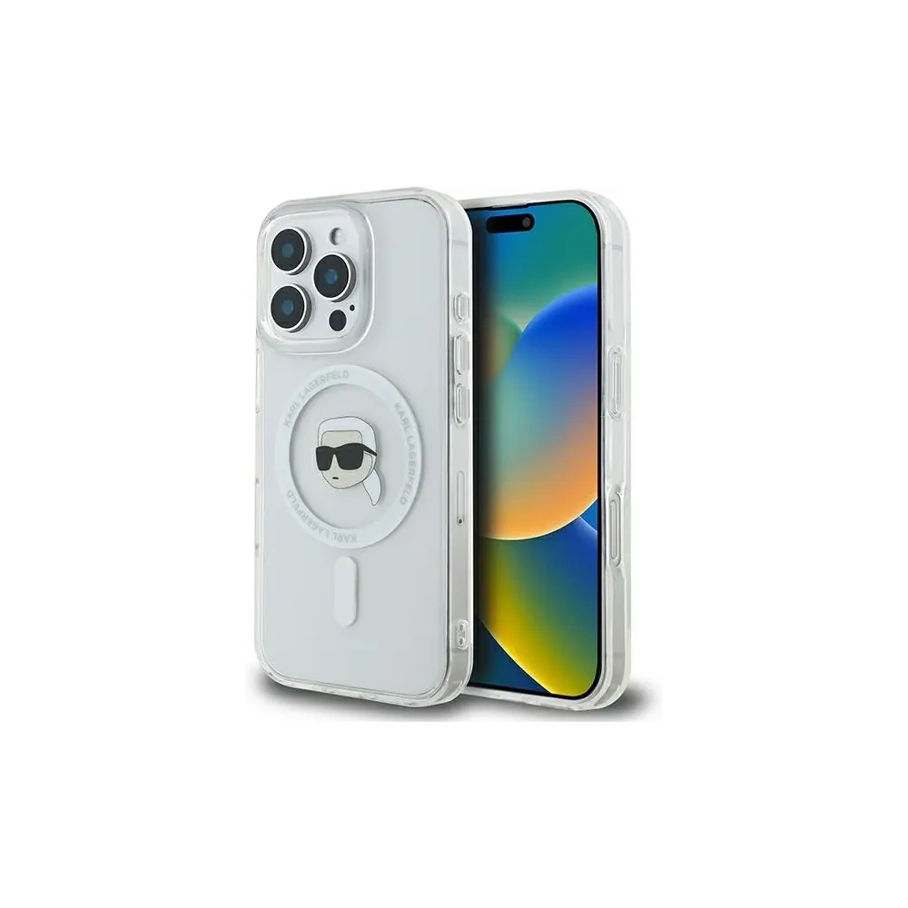 Hurtownia GSM - Etui Karl Lagerfeld KLHMP16LHLSKIH Apple iPhone 16 Pro hardcase IML Metal Karl Head MagSafe biały/white - KLD21755 - {ean13} - Hurt
