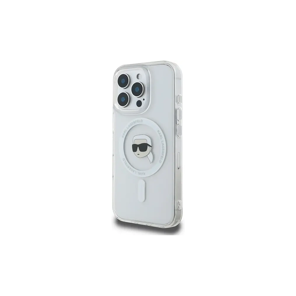 Hurtownia GSM - Etui Karl Lagerfeld KLHMP16LHLSKIH Apple iPhone 16 Pro hardcase IML Metal Karl Head MagSafe bílý/white - KLD21755 - {ean13} - Hurt