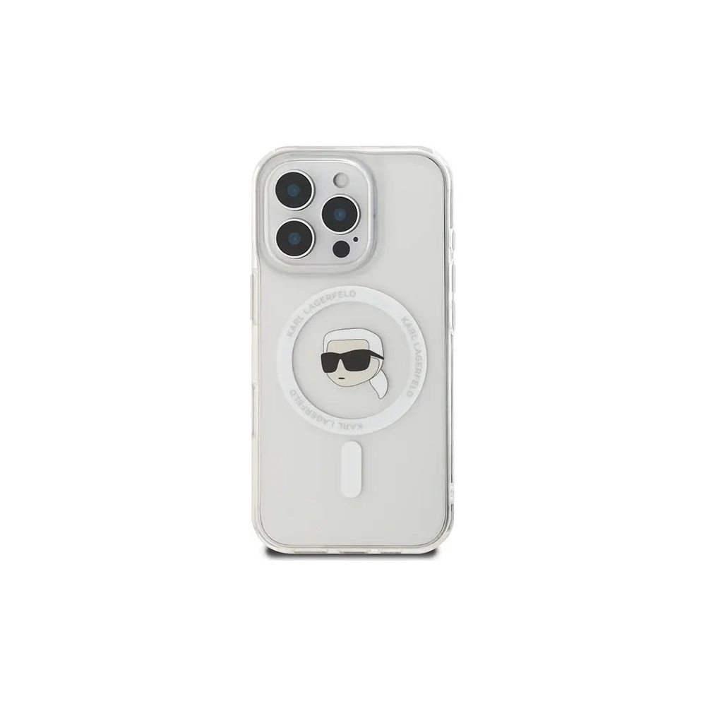 Hurtownia GSM - Etui Karl Lagerfeld KLHMP16LHLSKIH Apple iPhone 16 Pro hardcase IML Metal Karl Head MagSafe biały/white - KLD21755 - {ean13} - Hurt