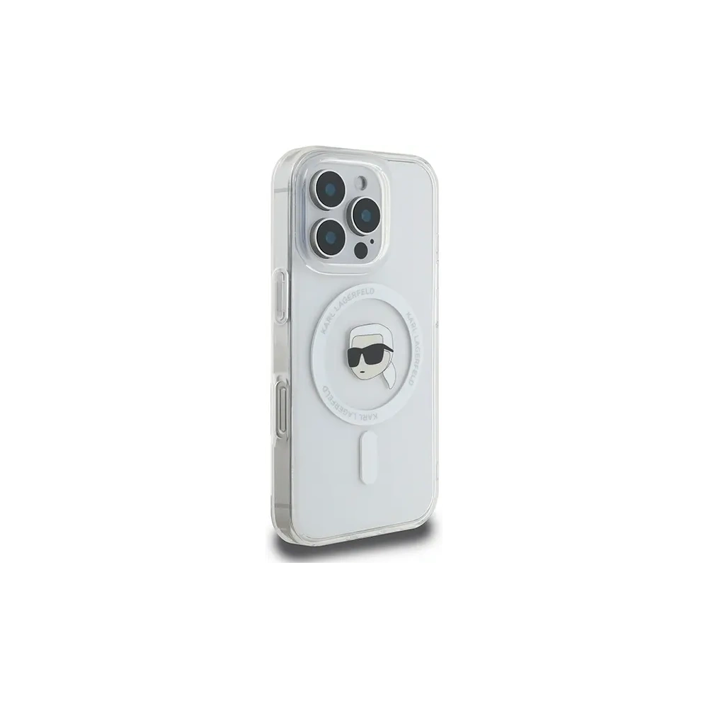 Hurtownia GSM - Etui Karl Lagerfeld KLHMP16LHLSKIH Apple iPhone 16 Pro hardcase IML Metal Karl Head MagSafe biały/white - KLD21755 - {ean13} - Hurt