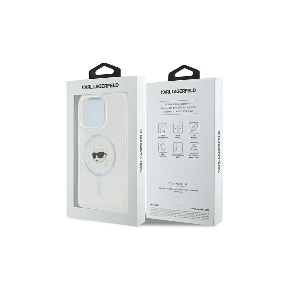 Hurtownia GSM - Etui Karl Lagerfeld KLHMP16LHLSKIH Apple iPhone 16 Pro hardcase IML Metal Karl Head MagSafe biały/white - KLD21755 - {ean13} - Hurt