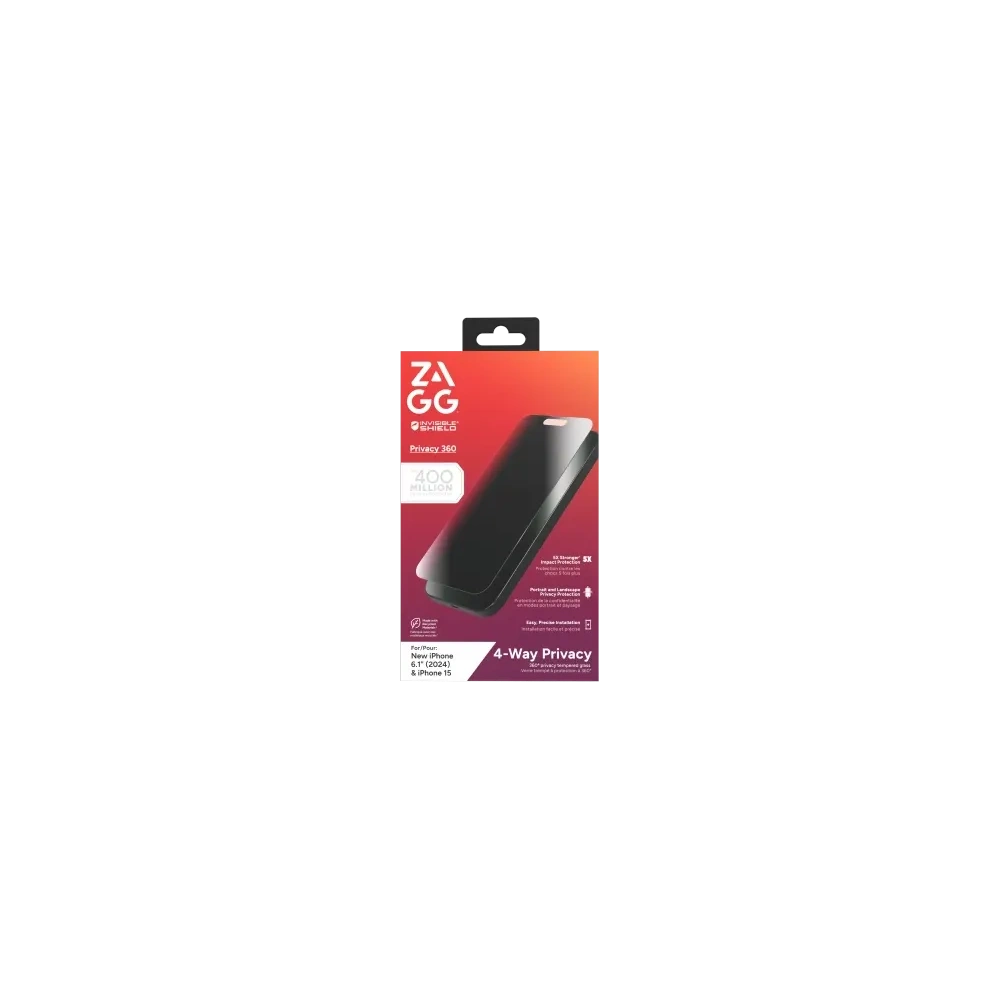 Wholesale ZAGG InvisibleShield Glass Elite Privacy 360 Apple iPhone 15 / 16 - ZAG154 - {ean13} - Hurt