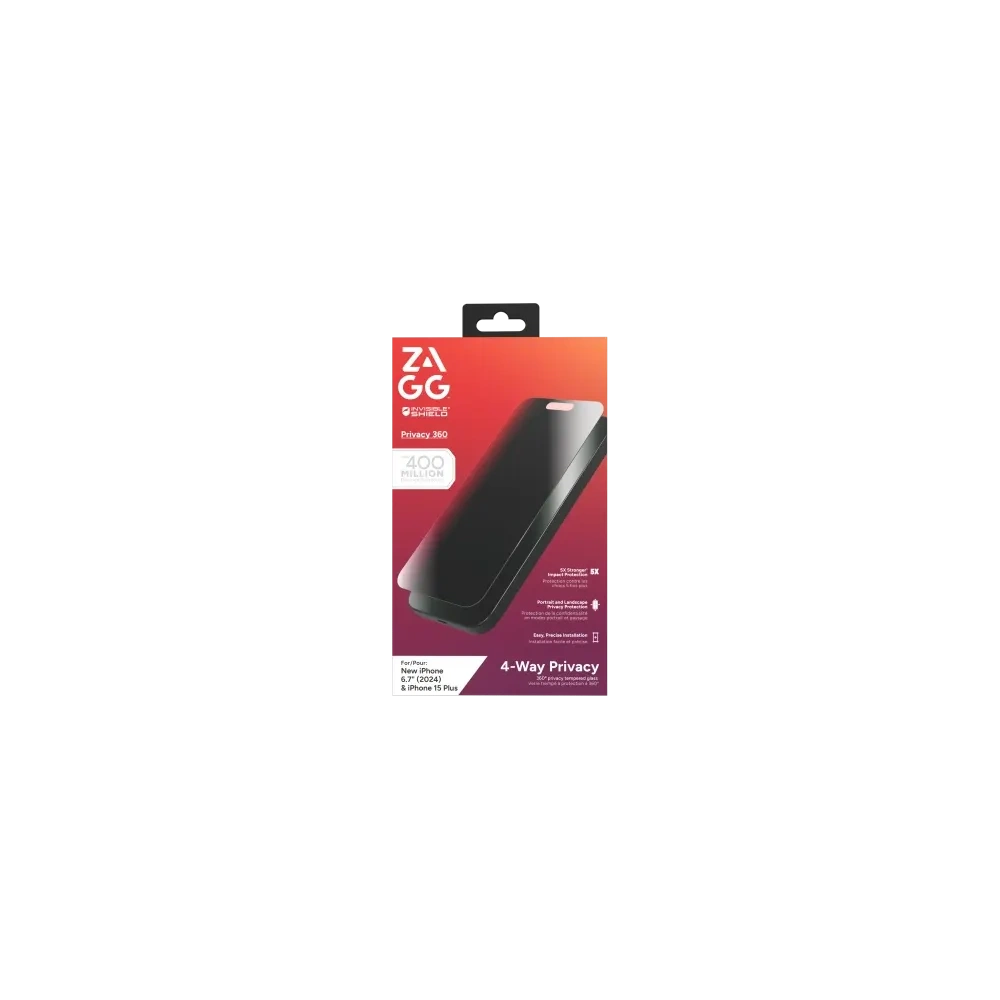 Hurtownia GSM - ZAGG InvisibleShield Glass Elite Privacy 360 Apple iPhone 15 Plus / 16 Plus - ZAG157 - {ean13} - Hurt