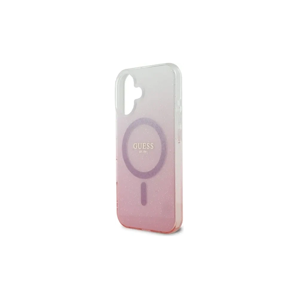 Wholesale Guess GUHMP16SHGRCELP Apple iPhone 16 hardcase IML Glitter Gradient MagSafe pink - GUE3655 - {ean13} - Hurt